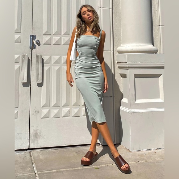 Princess Polly Dresses & Skirts - Princess Polly Lainey Midi Dress in Sage